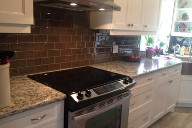 Example of a transitional kitchen design in Toronto