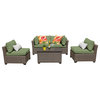 Monterey 5 Piece Outdoor Wicker Patio Furniture Set 05c