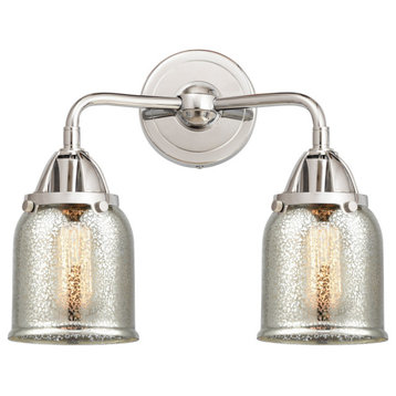 Small Bell Bath Vanity Light, Polished Chrome, Silver Plated Mercury