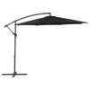 CorLiving 9.5ft Offset Black Fabric Patio Umbrella and Base Weight