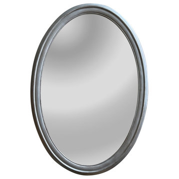 CHLOE Reflection CH8M007SV34-VOV Silver Finish Oval Wall Mirror 34`` Tall