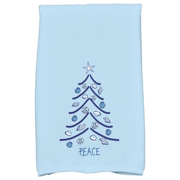 Sand Tree Decorative Holiday Geometric Print Hand Towel, Light Blue