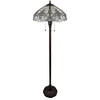 Tiffany Style 2 Light Antique Floor Lamp, 62" Tall