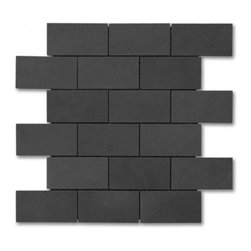 Lava Rock polished 2x4 Brick pattern stone mosaic - Tile