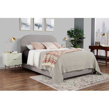 Rounded Modern Bed-in-a-Box, Gray, King