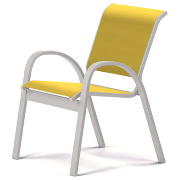 Aruba II Sling Cafe Chair, Textured White, Yellow