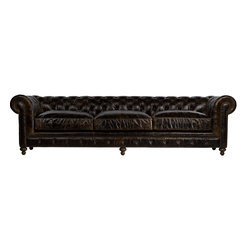 Bensington 118" Leather Upholstered Sofa - Sofas