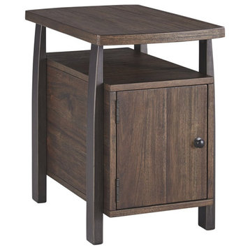 Ashley Furniture Vailbry Storage End Table in Grayish Brown