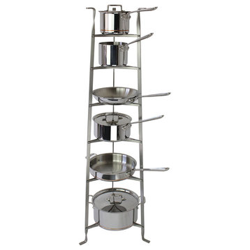 Handcrafted 6-Tier Gourmet Cookware Stand Stainless Steel
