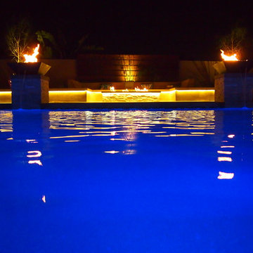 Moder Pool, Spa, Outdoor Cabana and Kitchen