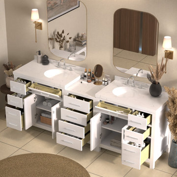 Caroline Parkway 93'' White Bathroom Vanity