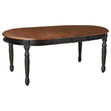 A-America British Isles Oval Leg Dining Table, Oak/Black
