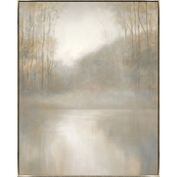 24x30 Pearly Forest, Framed Artwork, Silver