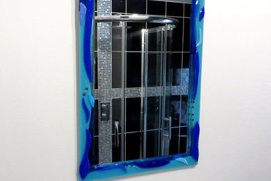 Commissioned fused glass mirror - Ridehalgh