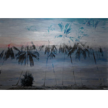 "Blue Palms" Print on Brushed Aluminum, 45"x30"