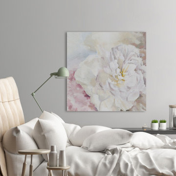 "White Peony Blossom" Painting Print on Wrapped Canvas