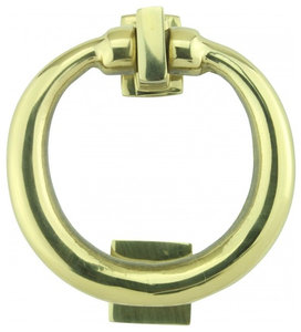 Solid Brass Ring Entry Door Knocker 4 1/2" Height x 4" Width Renovators Supply