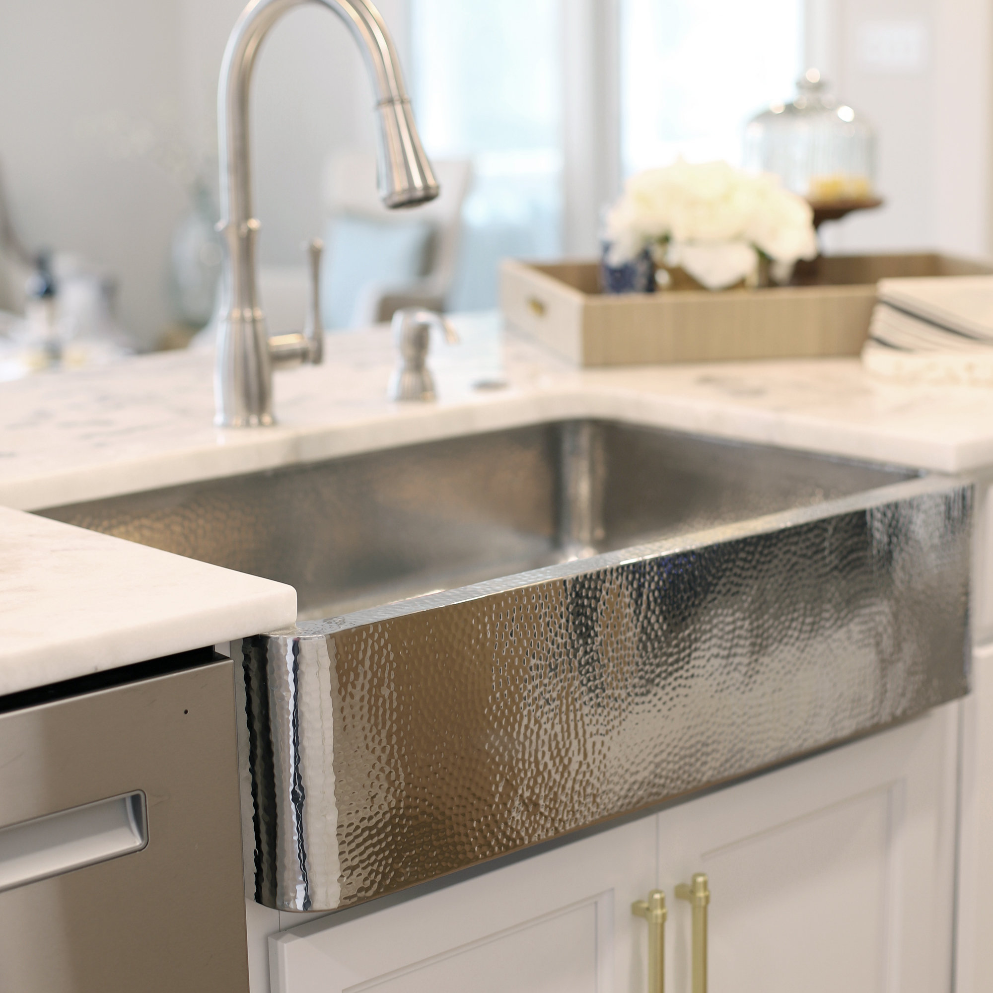 Lange Stainless Steel 32" Single Bowl Farmhouse Undermount Kitchen Sink, Polished Stainless Steel