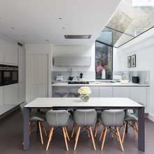 Kitchen layout- L then against the party Wall!!!