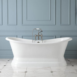 72" Langly Cast Iron Double-Slipper Pedestal Tub - Bathtubs