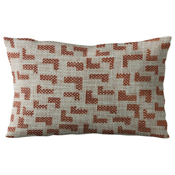 Plutus Brown Beige Angles Abstract Luxury Throw Pillow, 26"x26"