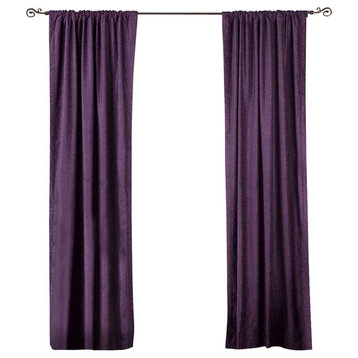 Lined-Purple Rod Pocket  Velvet Curtain / Drape / Panel   - 60W x 96L - Piece