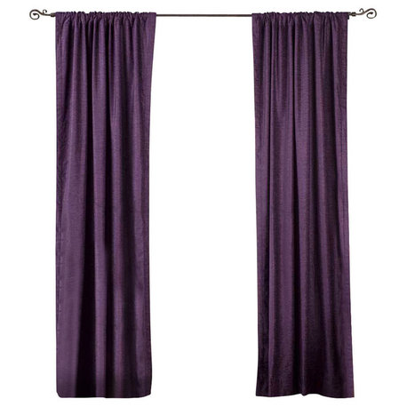 Lined-Purple Rod Pocket  Velvet Curtain / Drape / Panel   - 60W x 84L - Piece