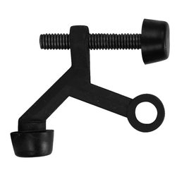 Designers Impressions - 2187 Matte Black Light Duty Hinge Pin Door Stop - Door Stops