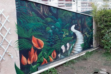 Décoration trompe l'oeil jardin