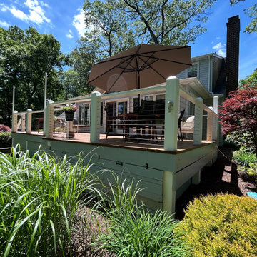 Wood Deck with Stainless Steel Cable Railing