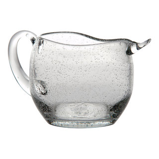 Handblown Small Recycled Glass Pitchers (Pair) - Clear Seas