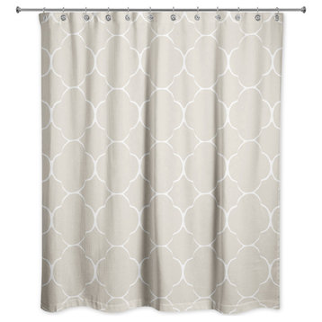 Worn Beige Quatrefoil 71x74 Shower Curtain