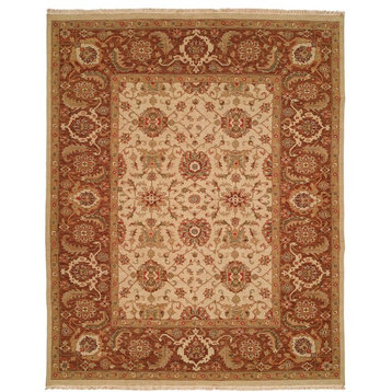 Soumak Flatweave Hand-Knotted Runner Rug, Ivory and Brown, 2'6"x12'