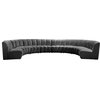 Maklaine 8-Piece Modular Contemporary Velvet Sectional Sofa in Gray