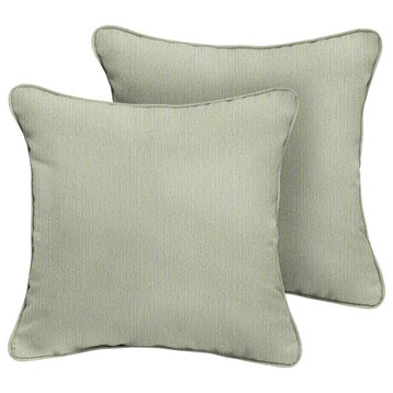 Sunbrella Outdoor Corded Pillow Set of 2, Green, 18"Hx18"Wx6"D
