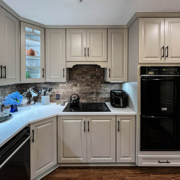 Two Tone White and Wood Kitchen