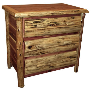 Red Cedar Log 3-Drawer Dresser