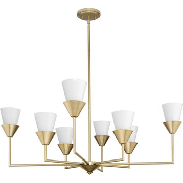 Pinellas Collection 14.37" 8-Light Contemporary Chandelier, Soft Gold