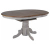 Extendable Dining Table in Distressed Gray and Walnut