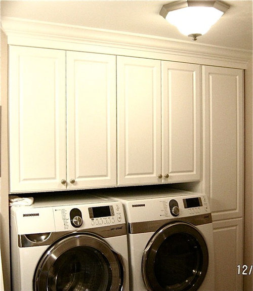 Easier Access To Upper Laundry Cabinets, What Height To Install Laundry Room Cabinets