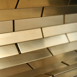 Shiny Gold Stainless Steel Subway Style Mosaic Tiles - Home Accessories & Decor