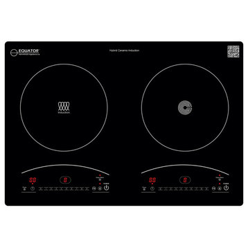 Equator 20" Electric Hybrid Ceramic-Induction 2 Burner Cooktop with 9 Power 110V