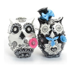 Owl Cake Toppers Owl Lover Couple Ceramic Figurine Handmade A00025 Art and Craft - Candy And Chocolate Molds