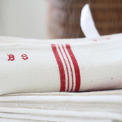 Antique French Red Striped Tea Towel by Passé Simple