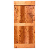 Stained Solid Pine Wood Sliding Barn Door, Red Walnut, 30"x84", Mid-Bar