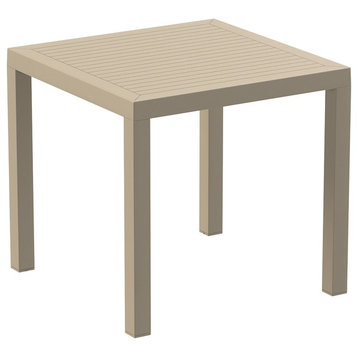 Ares Resin Square Dining Table, Taupe 31"