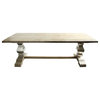Daniel Dining Table, Antique White and High Polish Steel