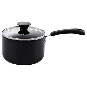 Cook N Home 3 Quart Nonstick Sauce Pan With Lid, Black
