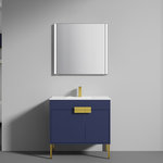 Blossom - Freestanding Bathroom Vanity with Sink, Wood Bathroom Vanity Cabinet, Navy Blue, 36" - Features