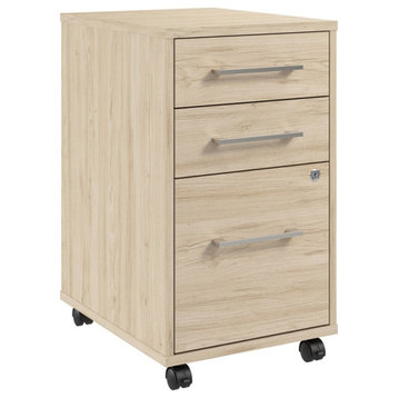 Hustle 3 Drawer Mobile File Cabinet in Natural Elm - Engineered Wood
